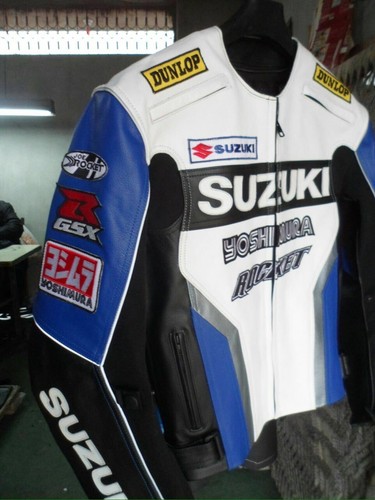 Suzuki GSXR Motorcycle Leather Jacket Motorbike Racing Biker Jackets - Bild 1 von 4