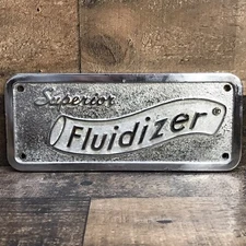 Vintage Superior Fluidizer Solid Chromed Heavy Brass Machinery Plaque Nameplate