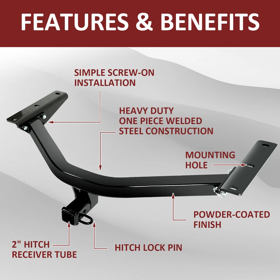 Class 3 Trailer Hitch 2" Tow Receiver For Acura MDX 2014-20 Honda Pilot 2016-22 - Imagem 2 de 4