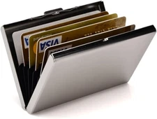 Metal Tarjetero Billetera Para Hombre Y Cartera Mujier De Guardar Tarjetas De C