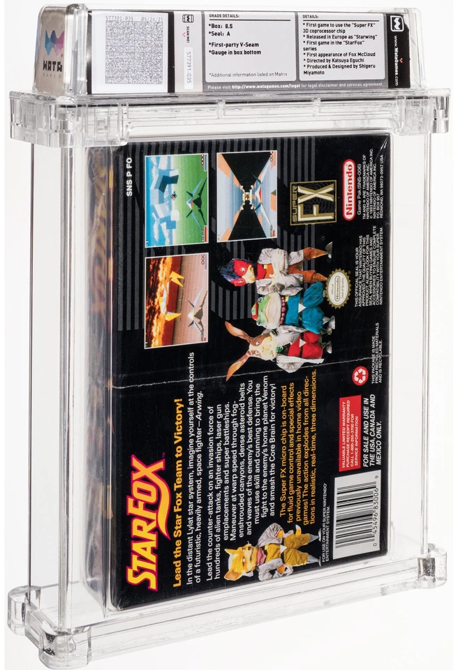 WATA 8.5 A STAR FOX SUPER NINTENDO SNES New Sealed CGC VGA Rare 1993 - Image 2 of 2