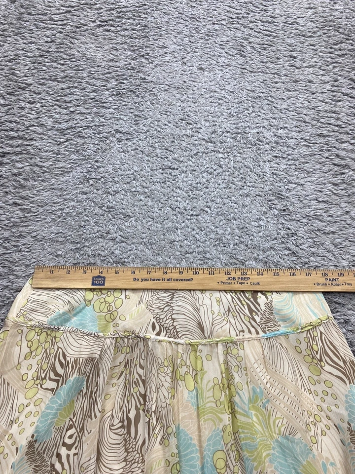 Bob Mackie 裙子女式 14 花卉斑马丝绸雪纺分层拉 A 字仙女 — 第 4/4 张图片