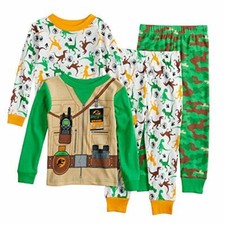 Jurassic World Toddler Boy's Costume Style 4-Piece Dinosaur Pajama Set