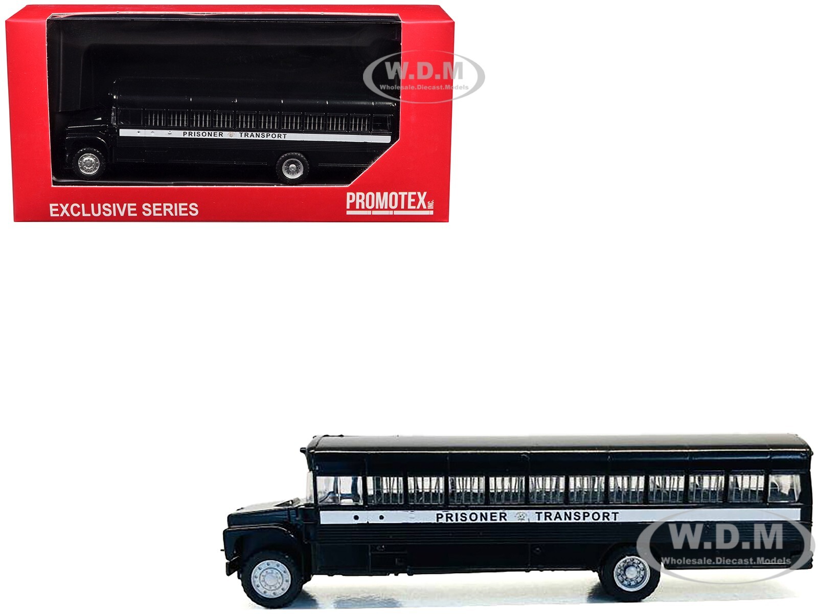 PRISONER TRANSPORT BUS BLACK 1/87 (HO) MODEL BY PROMOTEX 006614 BK