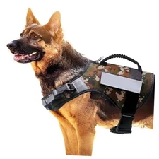 Reflective Tactical Dog Harness forarge Dogs, No Pull Heavy Duty L Camouflage