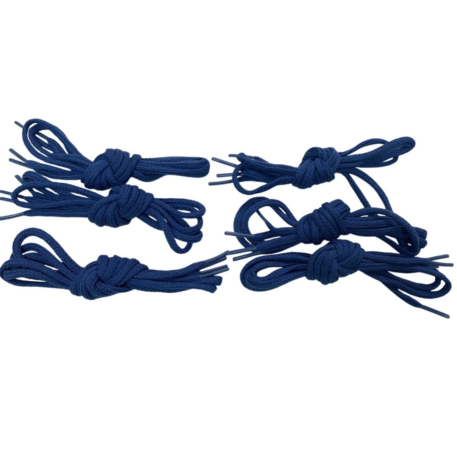 Lotto 6 paia lacci scarpe tennis casual tessuto blu royal lunghi 36" nuovi