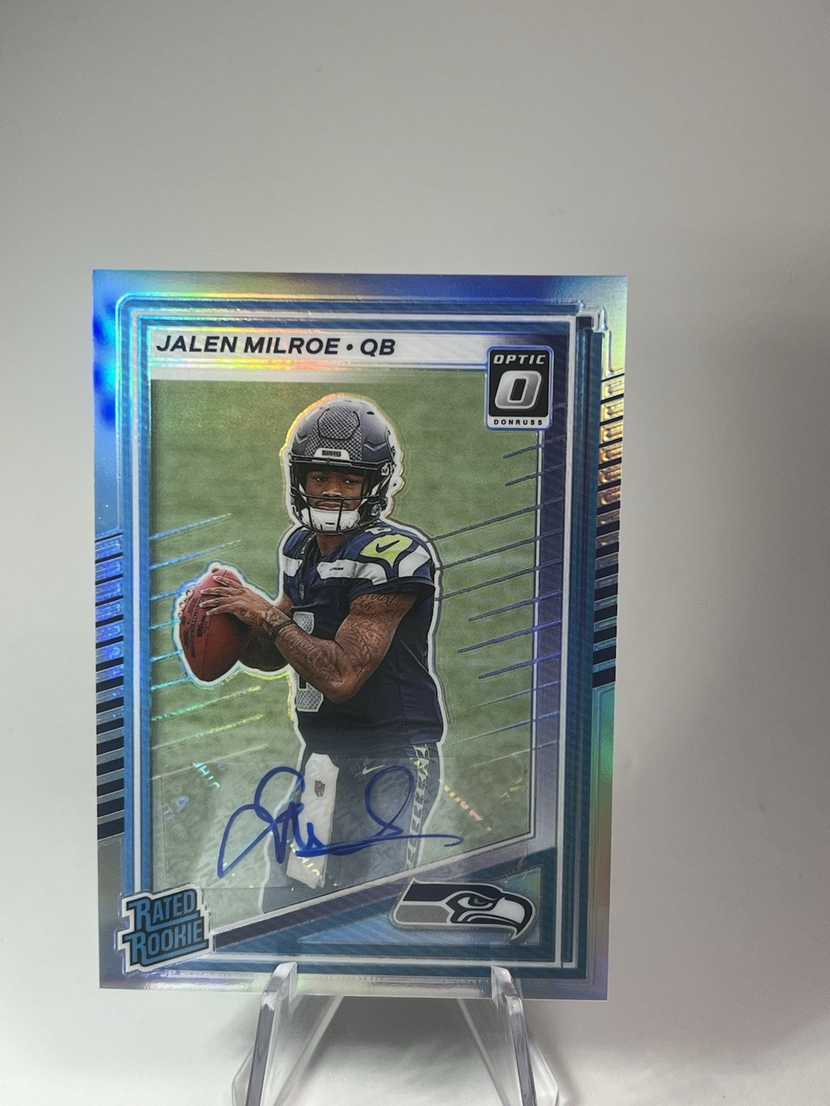 2025 Panini Donruss - Jalen Milroe Optic Preview Holo Rated Rookie Auto #307