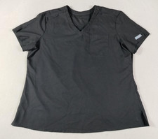 Med Couture Scrub Top Womens XL Black V Neck Insight Medical Workwear Nurse