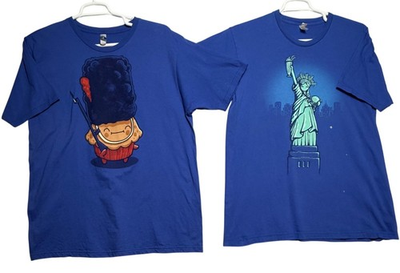 #ad Shirt.Woot Graphic T Shirts Mens XL 2 Pack Blue Cotton Fun Prints $18.99