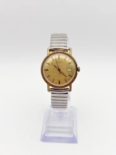Vintage Timex Mens Manual Watch Two Tone Date Retro PARTS/REPAIR
