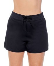 Island Escape Plus Size Beach Board Shorts Black 20W