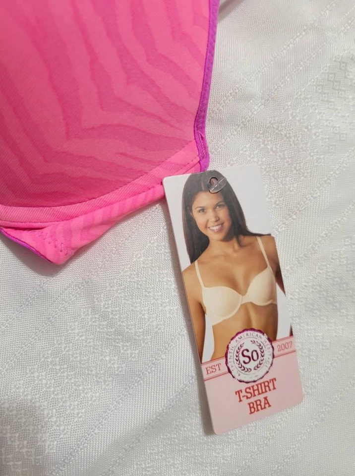 Sujetador Camiseta Convertible So 34A o 34C Choice Con Aros Nuevo Con Etiquetas Rosa Estampado Cebra Foto 2 de 4