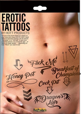 #ad Hott Products Erotic Tattoos Assorted Hp Htp3206 Adult Temporary $8.99