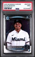 2025 BOWMAN CHROME MIAMI MARLINS KEVIN DeFRANK 1st BOWMAN PSA 9