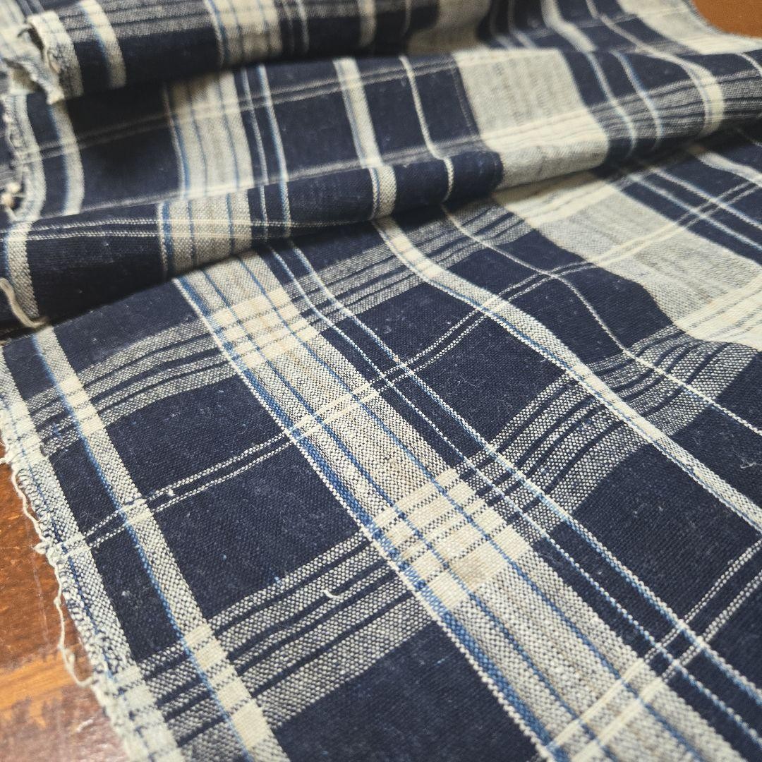 Indigo Cotton Patchwork Fabric Grid Check Handloom Indigo Dye Reuse | eBay