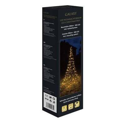 LED Tannenbaum GALAXY 2x1,4m 300 warmweiße LEDs Timer außen FHS 35236T