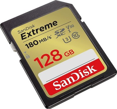 SanDisk 128GB 180MB/s Extreme SDHC SDXC SD Class 10 UHS-I U3 Memory Card 128G 4K