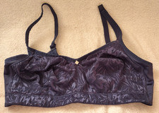 Breezies Ladies Jacquard Shine Unlined Wire Free Support Blue Bra Size 36D