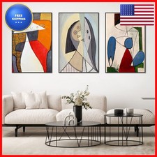Amaate Wall Art Minimalist Canvas Decor Set Of 3Black Framed Abstract Paintings