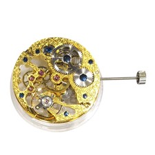 17 Jewels Hand Winding Skeleton Gold Plated Movement Accessories For ETA 6497 b