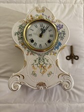 Vintage 1982 Franklin Mint Porcelain Clock SNHF Franz Hermle With Key Working