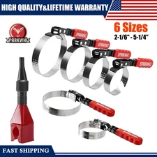 SPARKWHIZ 7 Pack Adjustable Oil Filter Wrench Set Oil Filter Removal Tool 6 Size