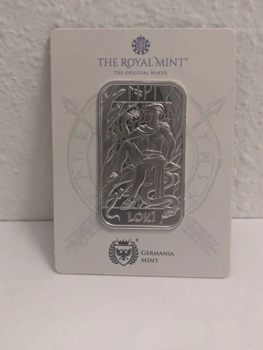 1 oz Silver Bar - The Royal Mint & Germania Mint Norse Gods: Loki