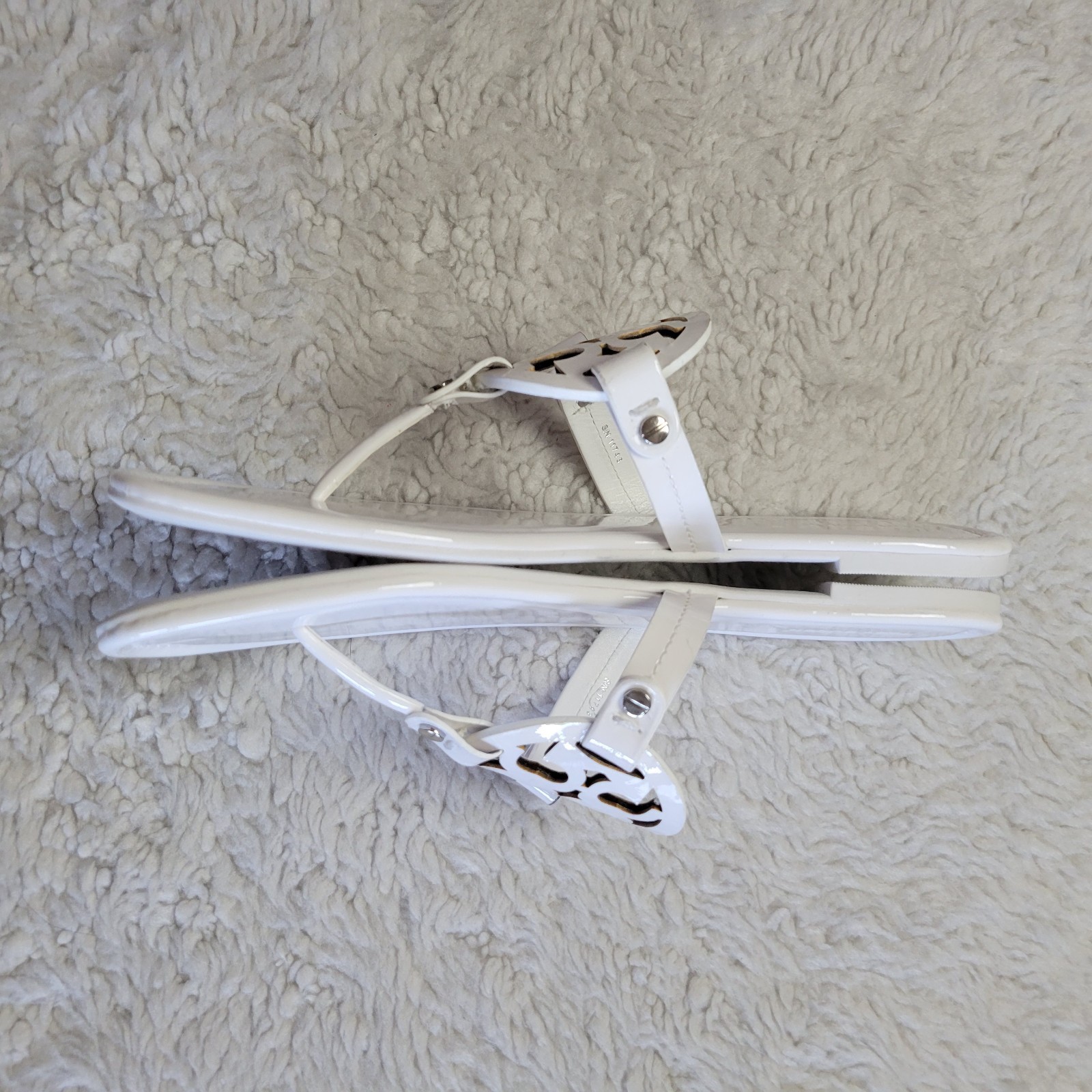 Tory Burch Miller Thong Sandals Women's 10 White Patent Leather thumbnail 3