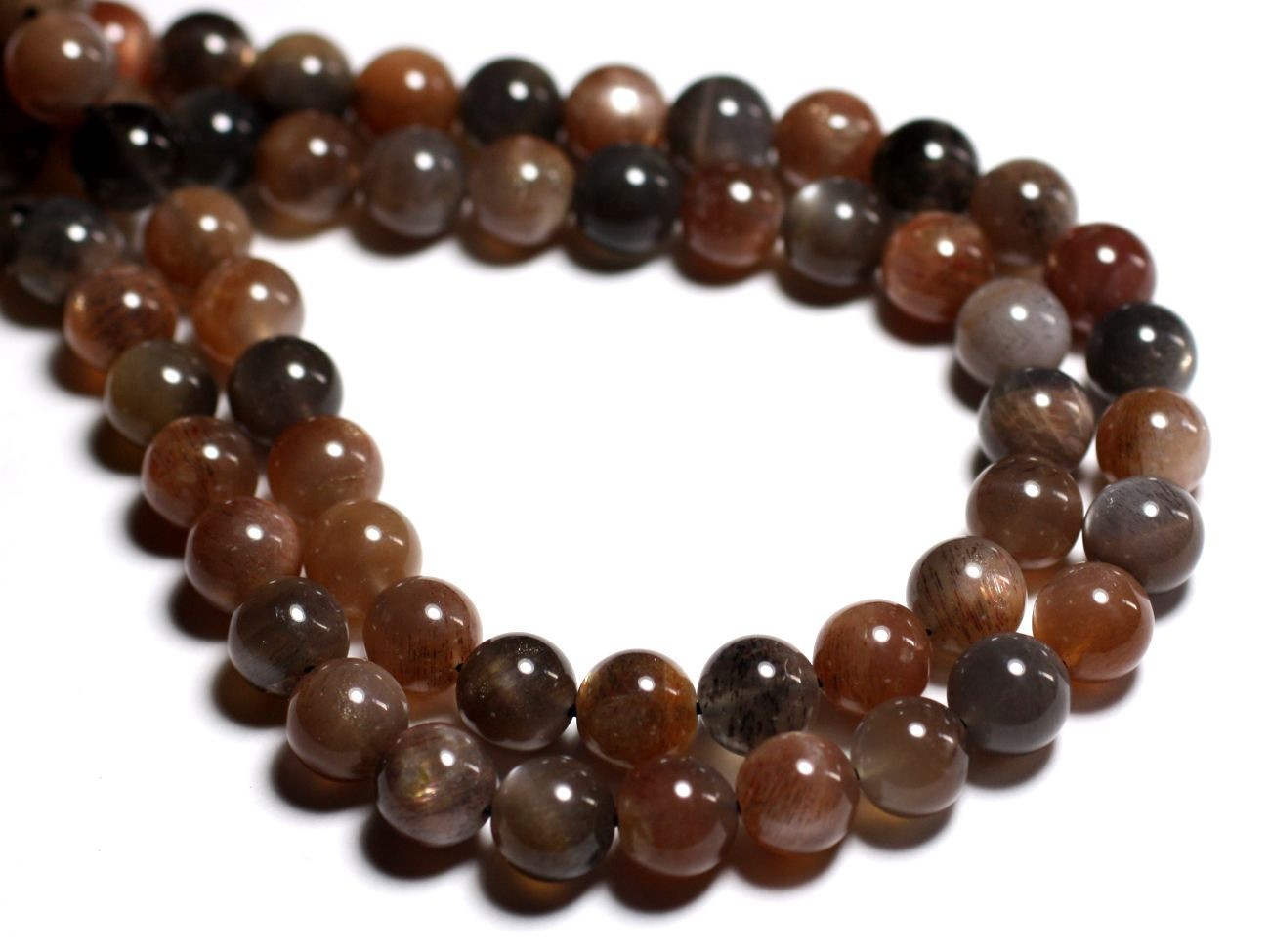 Perles de Pierre de Lune véritable pour création de bijoux raffinés de 10mm