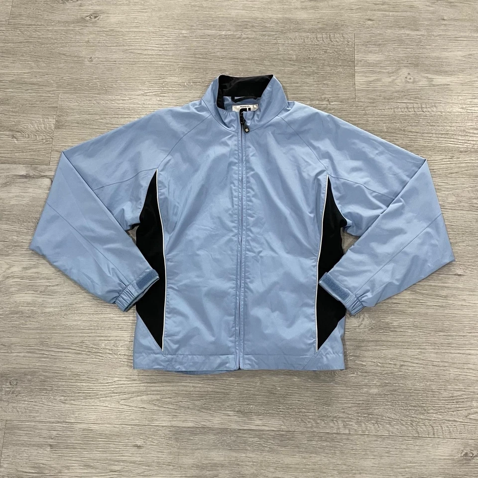 Jaqueta FootJoy Feminina Pequena Azul Preta DryJoys Golfe Impermeável Quebra-Vento Zíper - Imagem 2 de 4