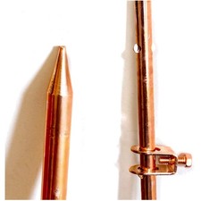 3/8" Copper Grounding Rod with Wire Clamp