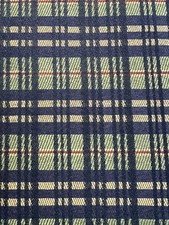 Plaid Fabric Green Navy Polyester Heavy Duty Upholstery Backing 56 in. Wide New