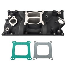 Black Aluminum Intake Manifold Dual Plane For Sb Chevy Vortec 350 Heads 1996 Sbc
