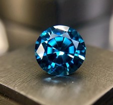 Round Cut Natural Blue Color Lab Grown 3Ct Diamond VVS1 Clarity Certified