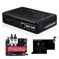 GeeekPi DeskPi Lite Pi 5 Case with Power Button & Cooler, HDMI, M.2 SSD Compa...