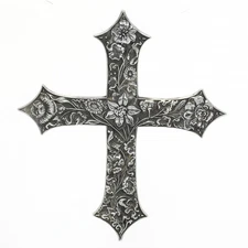 Big Ornate Sterling Silver Floral Cross Pendant From The National Gallery of Art