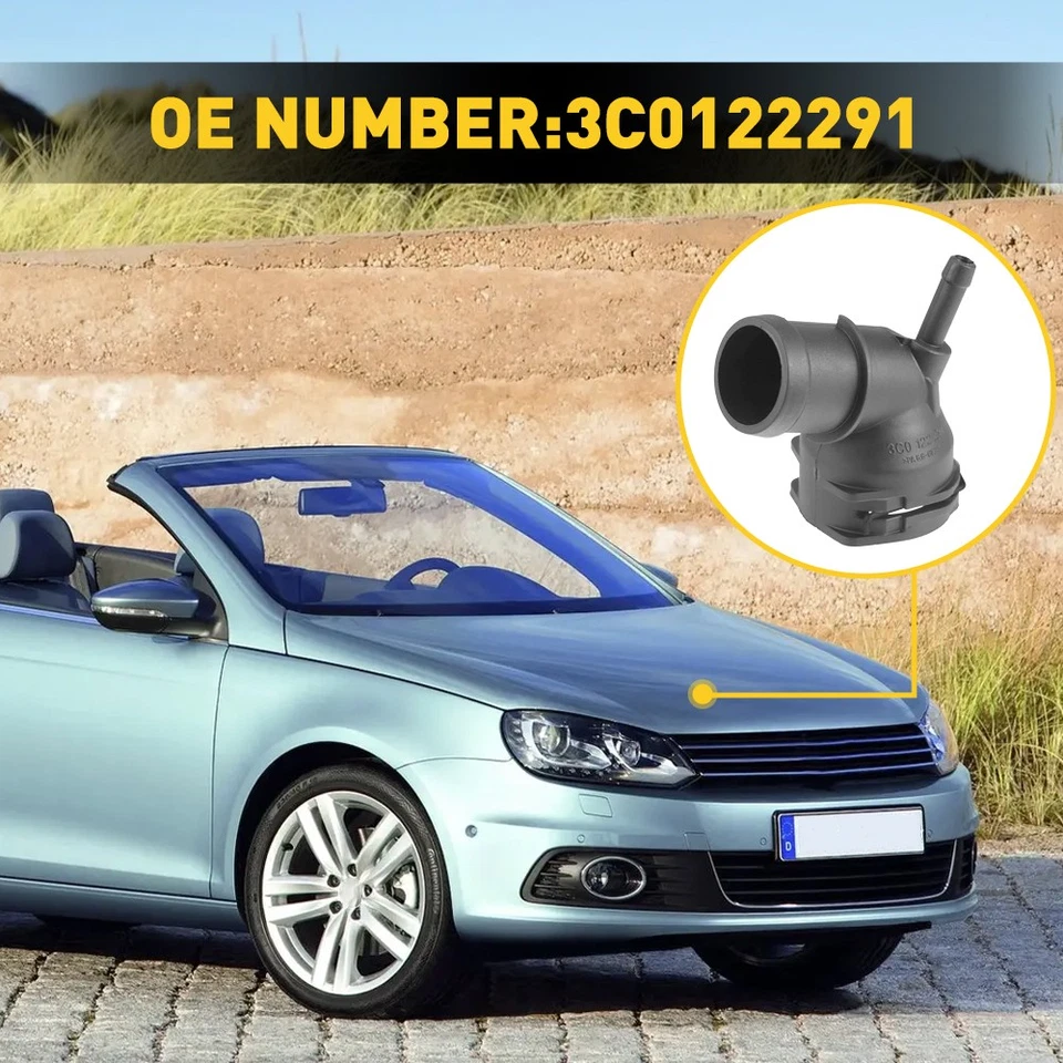 2SET conector de mangueira de tubo de refrigeração do radiador superior para VW Beetle para Audi 3C0122291 - Imagem 2 de 4