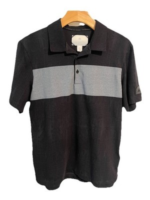 Adidas Polo Shirt Mens Size S Black Gray Short Sleeve AdiCross Golf Activewear