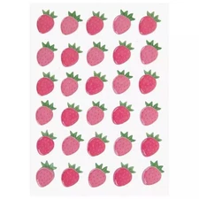 Pink Strawberry 3D Stickers Set