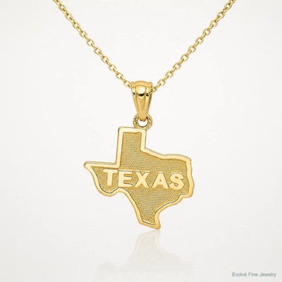 14K Gelbgold State of Texas Karte Anhänger
