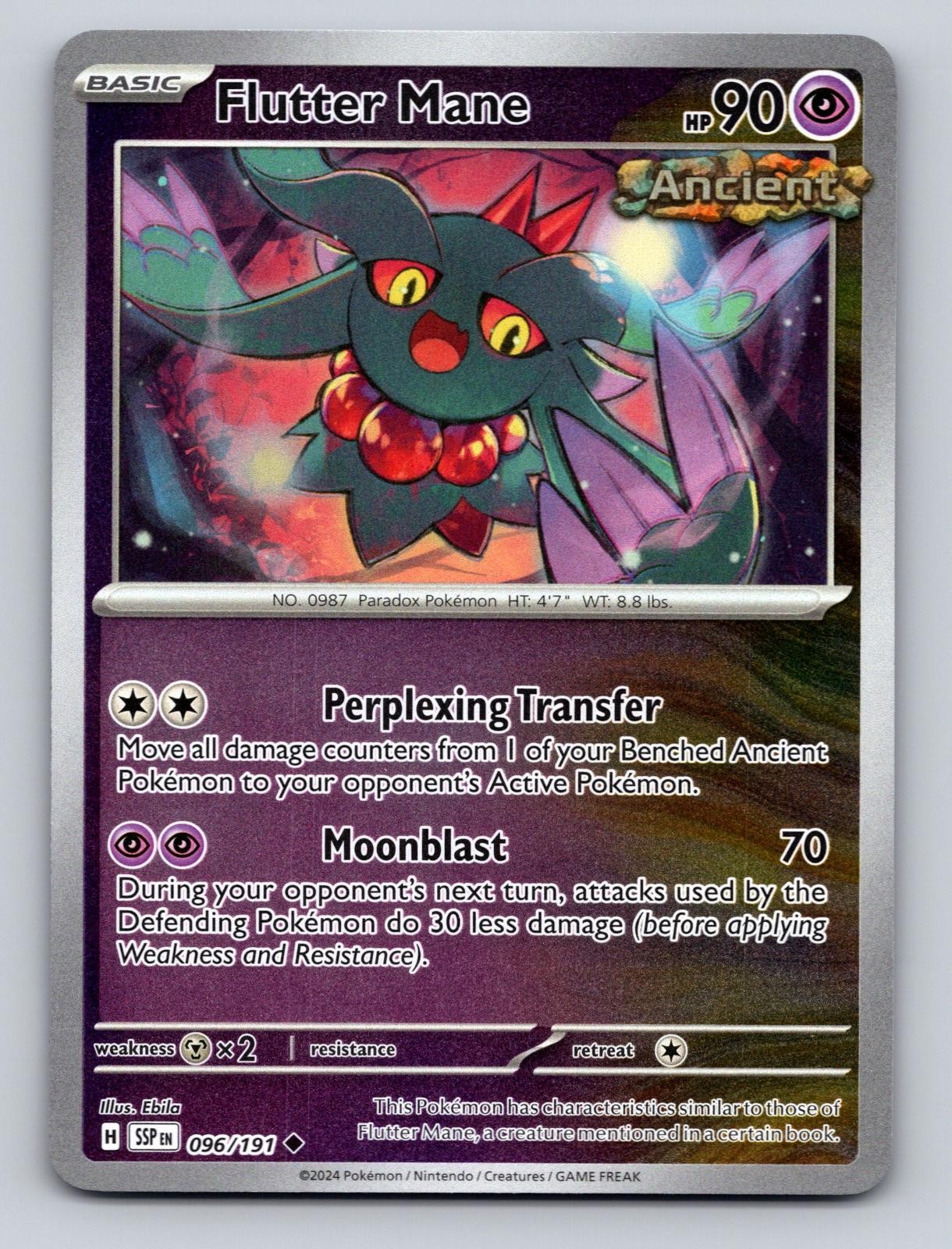 Flutter Mane 096/191 Uncommon Surging Sparks Pokemon Reverse Holo NM