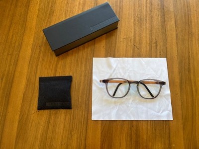 Lindberg Eyeglasses Frames Unisex Acetanium 1051 Brown Grey Wayfarer Style EC