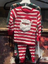 Carters Black Santa Christmas Pajamas Holiday Long Sleeve 2 Pack Size 12 Months
