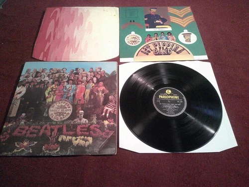 THE BEATLES SGT PEPPERS VINYL STEREO UK 1ST PRESS WIDE SPINE EX+ AUDIO