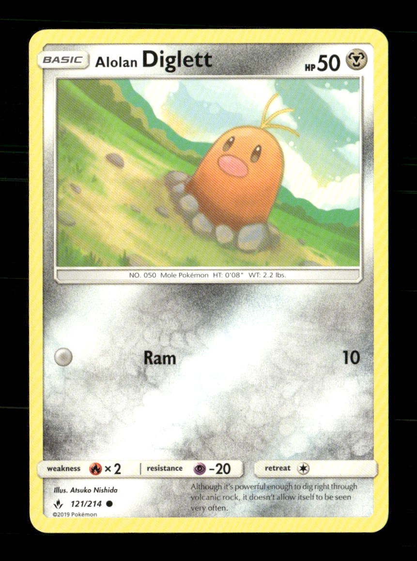 Alolan Diglett 121/214 Unbroken Bonds NM/M Pokemon