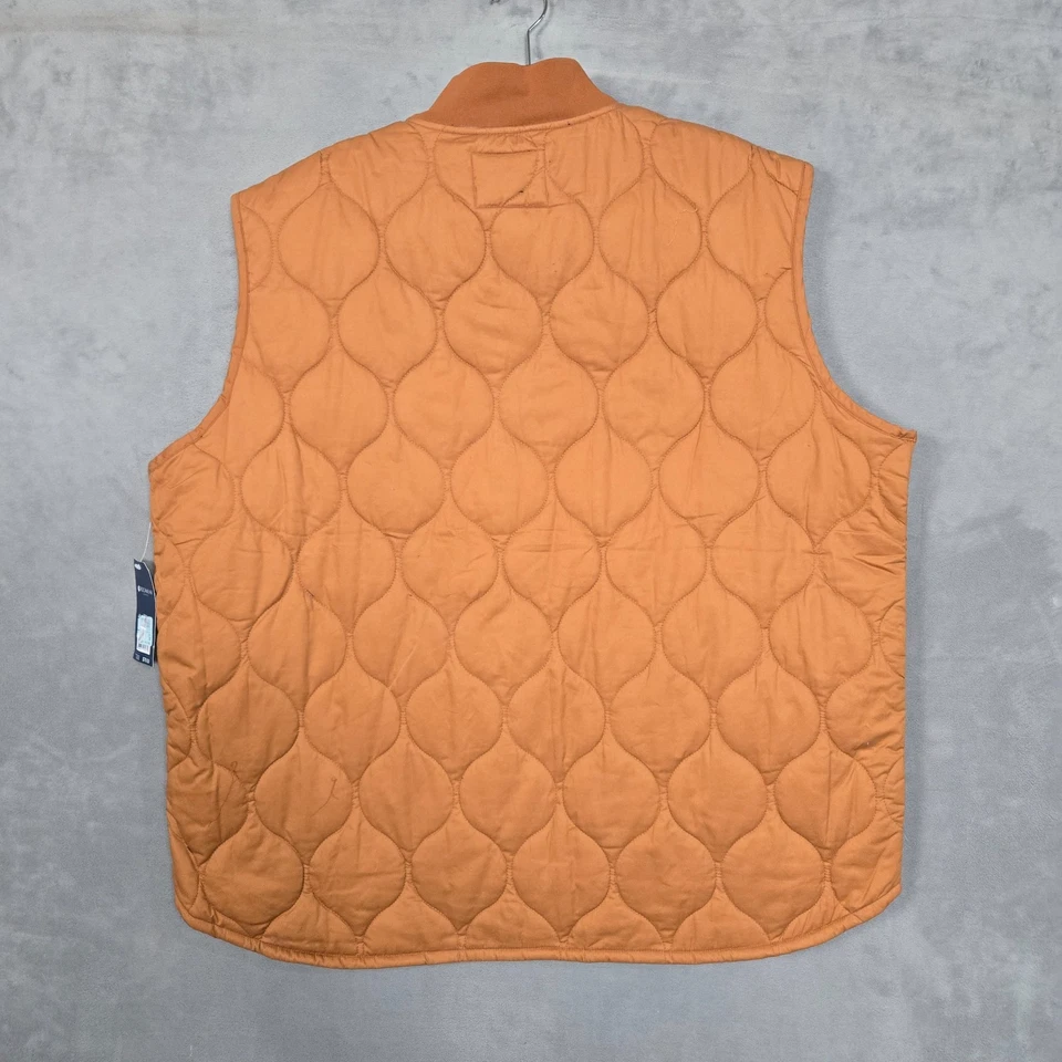 Rocawear Vest Mens 3XL Full Zip brown blue embroidered patches lightweight NWT - Image 3 of 4