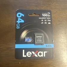Lexar microSDXC UHS-I 64GB 633x Class 10 High Speed Memory Card with SD Adapter