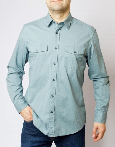 Men Pierre Cardin Shirt Grey Viscose 40 / L