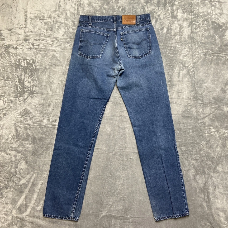 Vintage Levi’s 505 Straight Jeans Men’s Size 32x34 Blue Denim 80s Black Tab Rare - Image 3 of 4