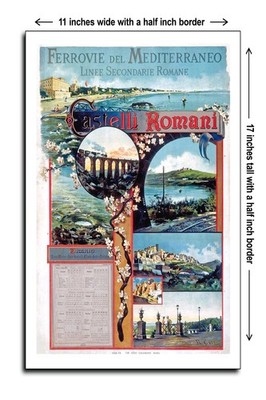 1891 Mediterranean Railways Roman Secondary Lines Castelli Romani - 11x17 Poster